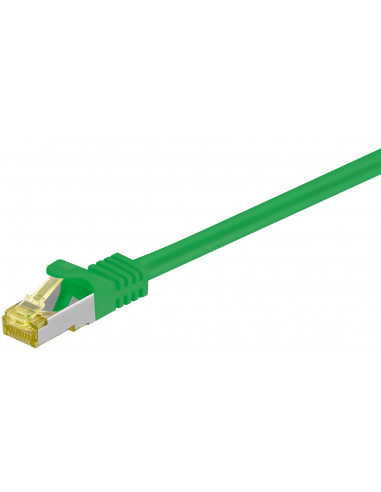RJ45 patchkabel, CAT 6A S/FTP (PiMF), 500 MHz z CAT 7 kable surowym, Zielony - Długość kabla 25 m