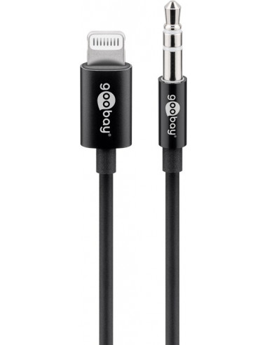 Kabel przyłączeniowy audio ze złączem Apple Lightning (3,5 mm), 1 m, czarny - Długość kabla 1 m