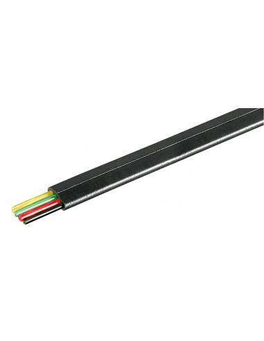 Kabel telefoniczny płaski rolka 4-przewodowy, 100 m rola, AWG 28, CCA (aluminium powlekane miedzią) - Wersja kolorystyczna Czarn