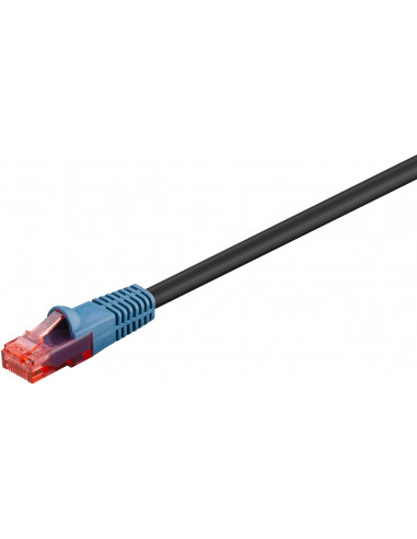 CAT 6 Kabel łączący,U/UTP, czarny - Długość kabla 30 m