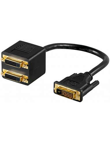 Kabel przejściowy DVI, pozłacany - Długość kabla 0.1 m