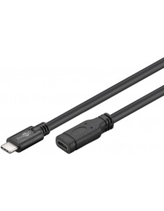 Przedłużacz USB-C™ USB 3.1, 1. generacji, czarny - Długość kabla 1 m