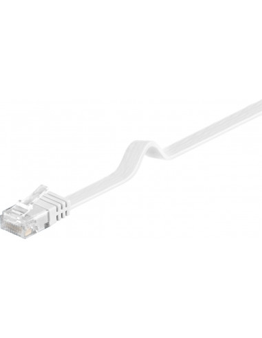 CAT 6Płaska Kabel połączeniowy,U/UTP, Biały - Długość kabla 20 m