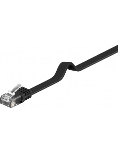 CAT 6Płaska Kabel połączeniowy,U/UTP, czarny - Długość kabla 20 m
