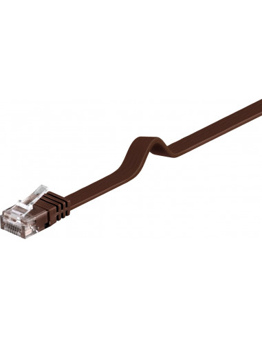 CAT 6Płaska Kabel połączeniowy,U/UTP, Ciemnobrązowy - Długość kabla 20 m