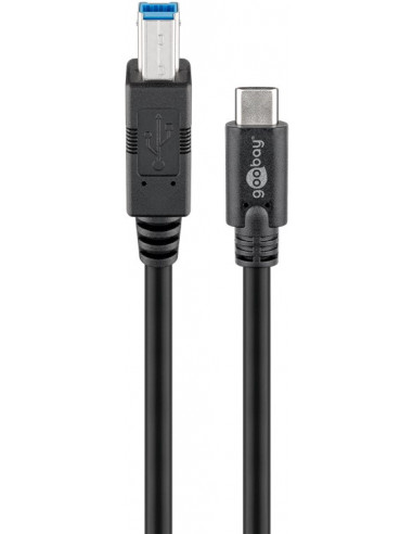 Kabel USB 3.0 USB-C™ na B, czarny - Długość kabla 1 m