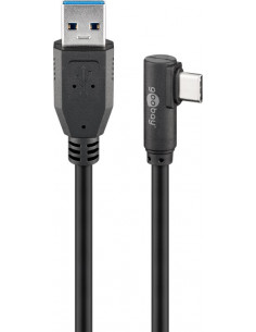 Kabel USB-C™ na USB-A 3.0 90°, czarny - Długość kabla 1.5 m