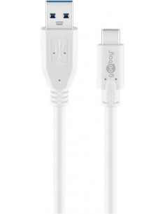 Kabel USB-C™ na USB-A 3.0, biały - Długość kabla 1 m