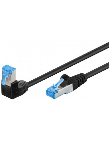 CAT 6AKabel łączący 1x 90° pod kątem,S/FTP (PiMF), Czarny - Długość kabla 5 m