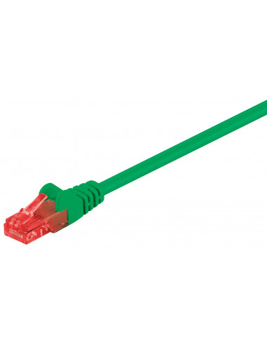 CAT 6Kabel łączący, U/UTP, Zielony - Długość kabla 15 m