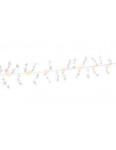 10er łańcuch świetlny LED srebrny drut "Płatki śniegu"