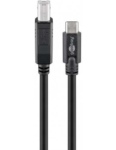 Kabel USB-C™ do B, czarny - Długość kabla 1 m