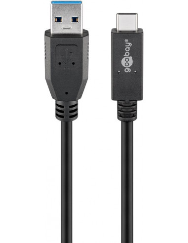 Kabel USB-C™ USB 3.1, 2. generacji, 3 A, czarny - Długość kabla 0.5 m
