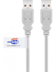 Kabel USB 2.0 Hi-Speed z certyfikatem USB, szary - Długość kabla 3 m