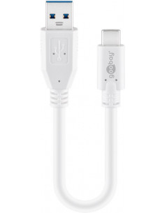 Kabel USB-C™ na USB-A 3.0, biały - Długość kabla 0.2 m
