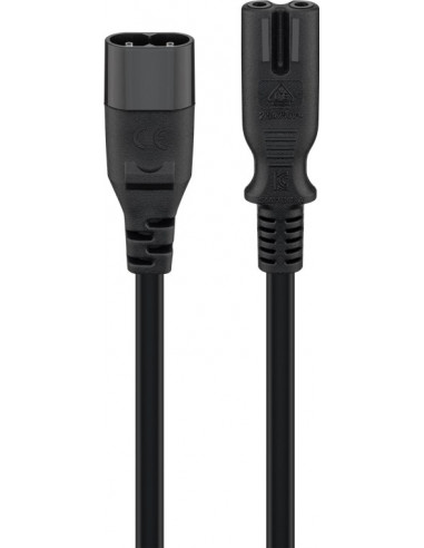 Kabel przedłużający C7/C8, 2 m, czarny - Wersja kolorystyczna Czarny
