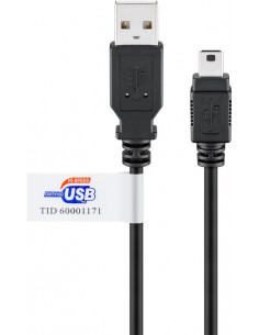 Kabel USB 2.0 Hi-Speed z certyfikatem USB, Czarny - Długość kabla 1.8 m