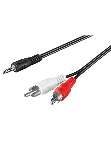 Kabel przejściowy audio AUX, wtyk jack 3,5 mm na wtyk cinch stereo - Długość kabla 20 m