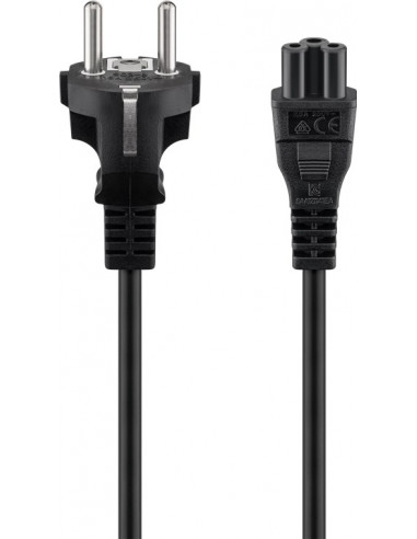 Kabel przyłączeniowy sieciowy (styk ochronny), 1 m, czarny - Długość kabla 1 m
