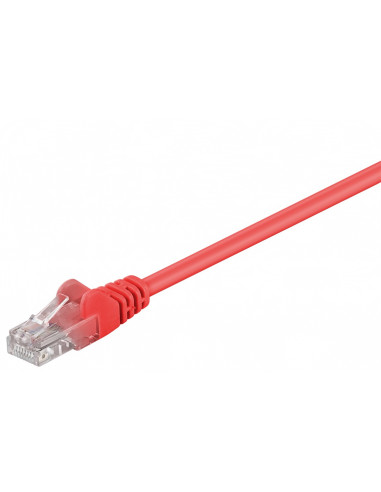CAT 5e Kabel łączący, U/UTP, Czerwony - Długość kabla 20 m