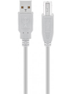 Kabel USB 2.0 Hi-Speed, Szary - Długość kabla 3 m