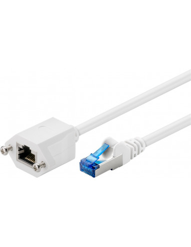 CAT 6AKabel przedłużającyS/FTP (PiMF), Biały - Długość kabla 0.5 m