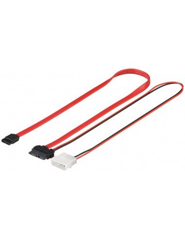 Kabel HDD S-ATA SlimLine 1.5 GBits / 3 Gbits 2in1 - Długość kabla 0.3 m