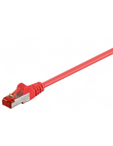 CAT 6 Kabel łączący, S/FTP (PiMF), Czerwony - Długość kabla 1 m