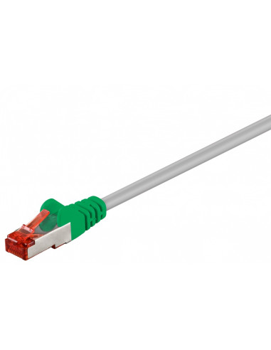 CAT 6 kabel krosowany,S/FTP (PiMF), Szary, Zielony - Długość kabla 3 m
