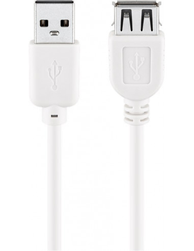 Przedłużacz USB 2.0 Hi-Speed, Biały - Długość kabla 5 m