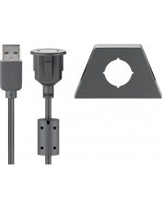 Przedłużacz USB 2.0 Hi-Speed z uchwytem montażowym, czarny - Długość kabla 1.2 m
