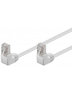 CAT 5e Kabel łączący 2x 90° pod kątem,F/UTP, Biały - Długość kabla 5 m