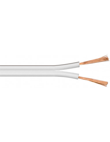 Kabel głośnikowy biały CU - Długość kabla 10 m