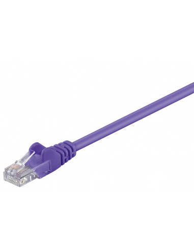 CAT 5e Kabel łączący, U/UTP, Fioletowy - Długość kabla 15 m