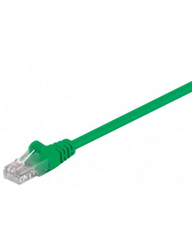 CAT 5e Kabel łączący, U/UTP, Zielony - Długość kabla 15 m