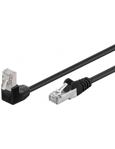 CAT 5eKabel łączący 1x 90° pod kątem,F/UTP, czarny - Długość kabla 5 m