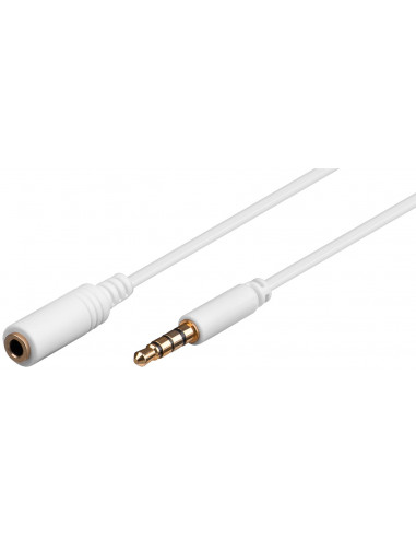 Przedłużacz do słuchawek i audio AUX, 4-pinowy 3,5 mm cienki, CU - Długość kabla 5 m