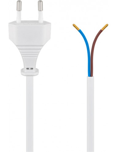 Kabel z wtyczką Euro do montażu, 1,5 m, biały - Wersja kolorystyczna Biały