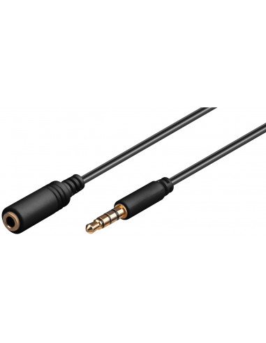 Przedłużacz do słuchawek i audio AUX, 4-pinowy 3,5 mm cienki, CU - Długość kabla 5 m