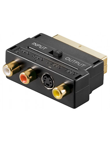 Adapter Scart do Composite Audio Video i S-Video, IN/OUT - Połączenie typu Wtyk scart (21-pinowy)