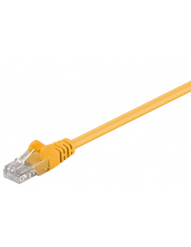 CAT 5e Kabel łączący, U/UTP, Żółty - Długość kabla 10 m