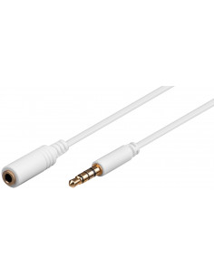Przedłużacz do słuchawek i audio AUX, 4-pinowy 3,5 mm cienki, CU - Długość kabla 3 m