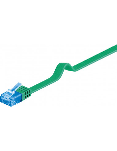 CAT 6A Płaska Kabel połączeniowy,U/UTP, Zielony - Długość kabla 3 m