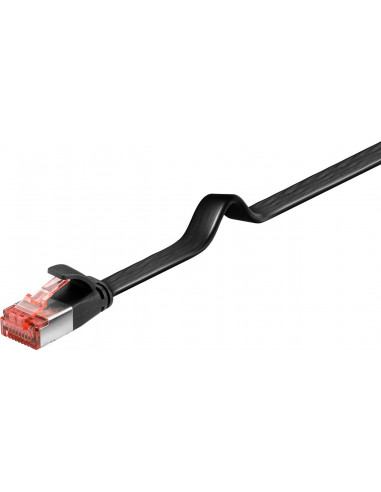 CAT 6 kabel krosowy płaski,U/FTP, czarny - Długość kabla 1.5 m
