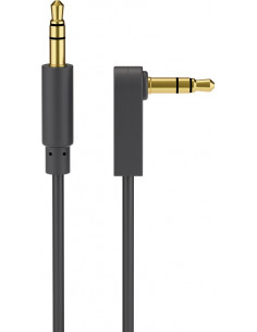 Kabel łączący audio AUX, 3,5 mm stereo 3-pinowy, cienki, CU, kątowy - Długość kabla 3 m