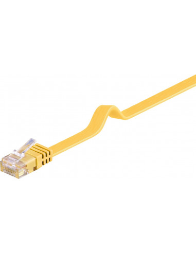 CAT 6Płaska Kabel połączeniowy,U/UTP, Żółty - Długość kabla 3 m