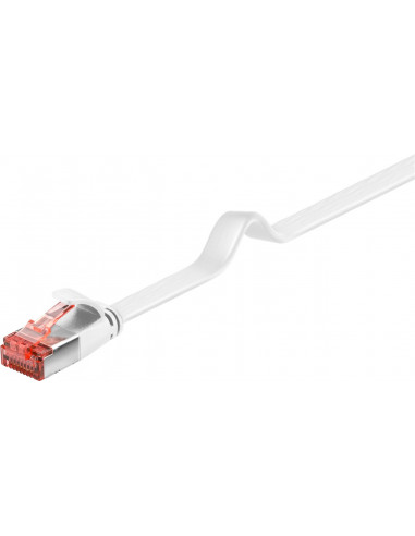 CAT 6 kabel krosowy płaski,U/FTP, biały - Długość kabla 0.5 m