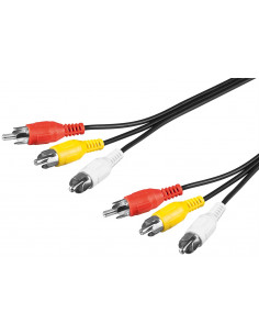 Kabel łączący Composite Audio Video, 3 x cinch - Długość kabla 2 m