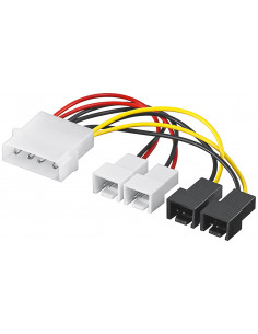 Kabel/Adapter zasilający wentylatora do komputera, wtyk 5,25 do wentylatora 2 x 12 V/2 x 5 V - Długość kabla 0.15 m