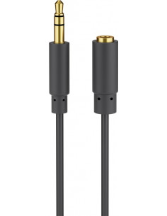 Przedłużacz do słuchawek i audio AUX, 3,5 mm 3-pinowy, cienki - Długość kabla 0.5 m
